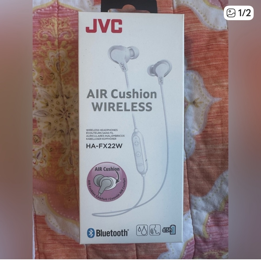 🎧 JVC Air Cushion Wireless Earbuds HA-FX22W Bluetooth Headphones NWT White